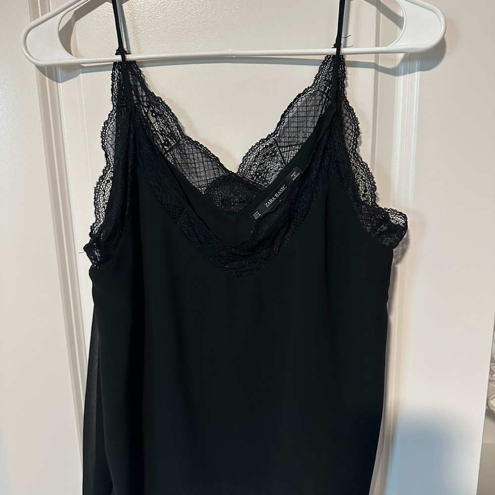 Zara Black Lace Detail Top